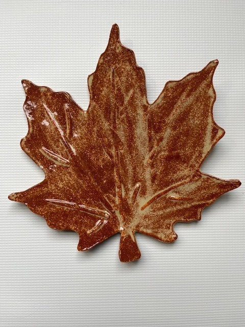 Red Rust Maple Leaf Plate