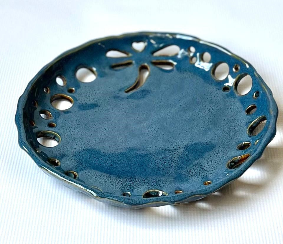 Blue Dragonfly Serving Plate