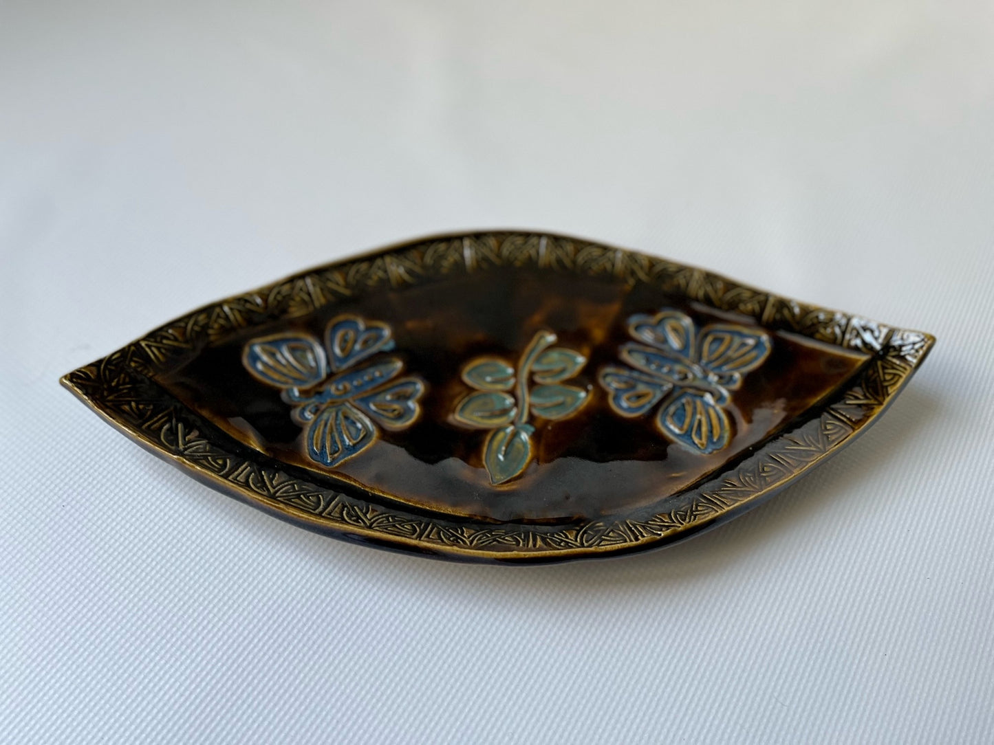 Amber Butterfly Oval Platter