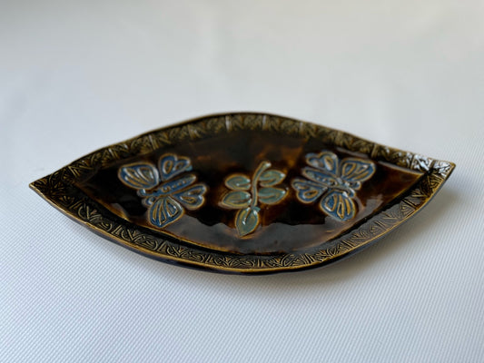 Amber Butterfly Oval Platter