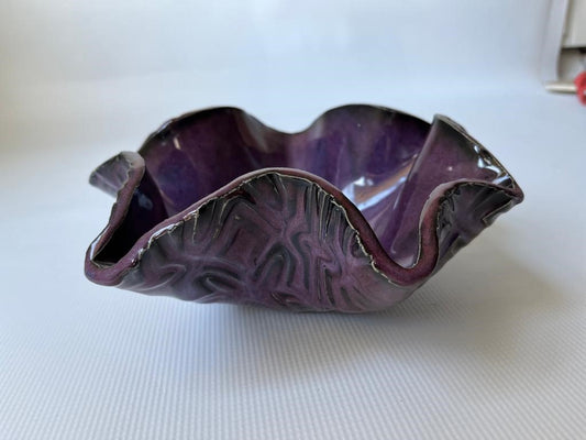 Purple Fluted Bowl