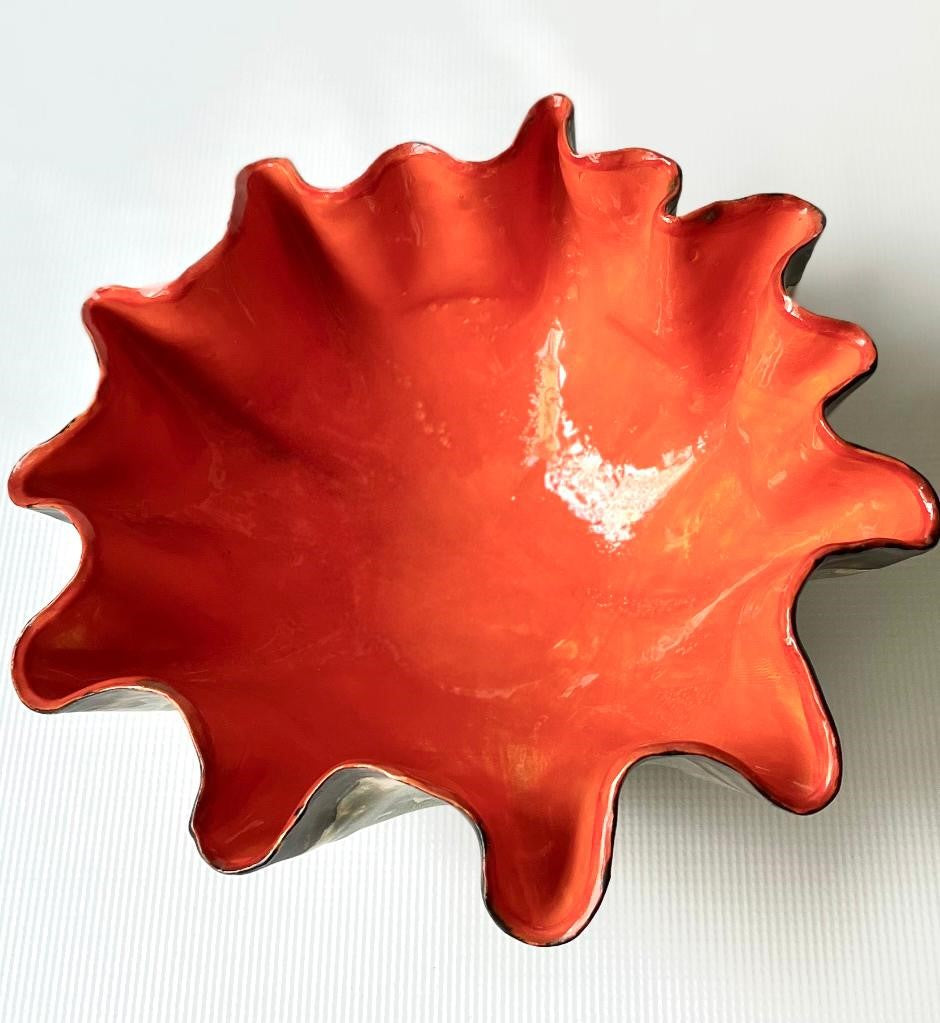 Fluted Orange Bowl