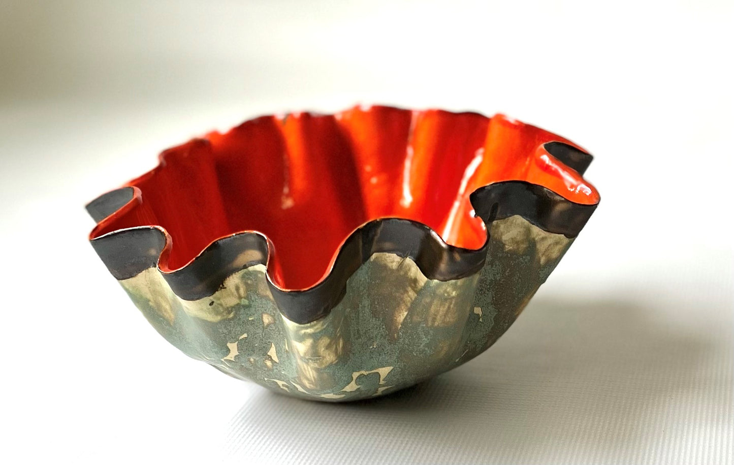 Fluted Orange Bowl