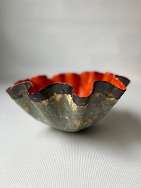 Fluted Orange Bowl