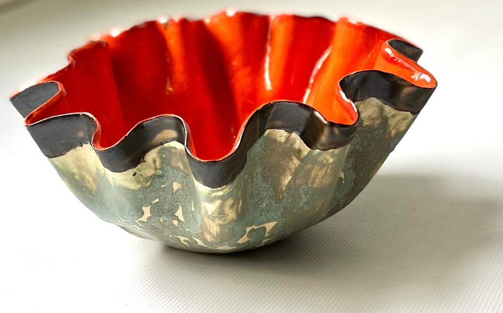 Fluted Orange Bowl