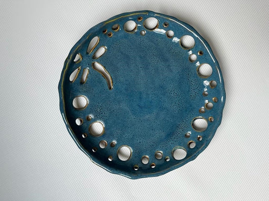 Blue Dragonfly Serving Plate