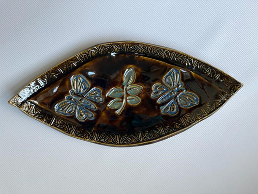 Amber Butterfly Oval Platter
